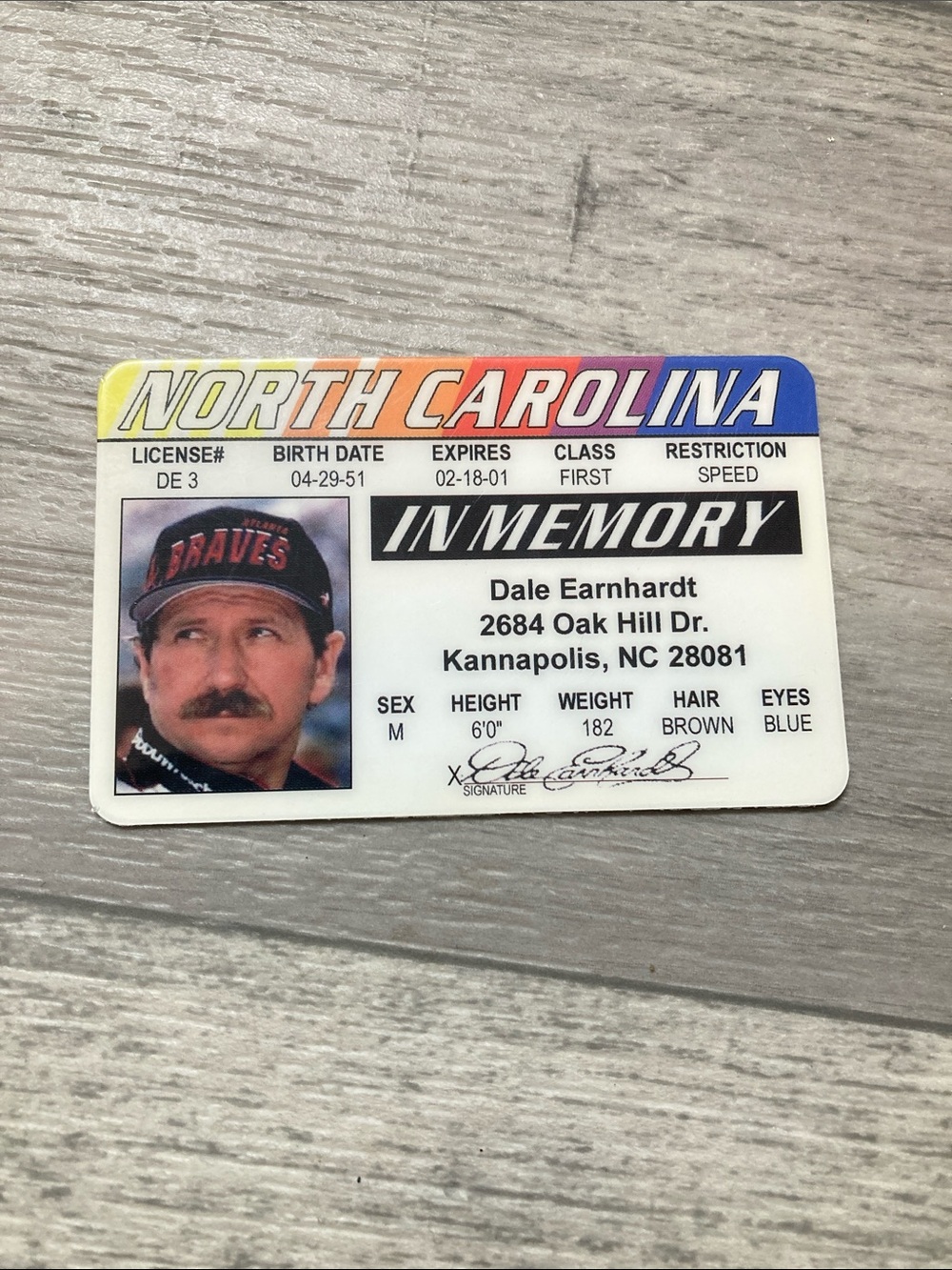 North Carolina In Memory of Dale Earnhardt ID Card